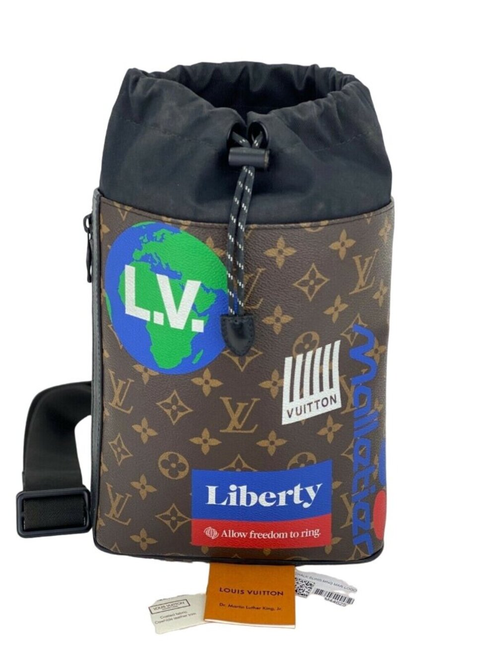 LOUIS VUITTON Mens Backpack Monogram Chalk Sling bag Nap Sac Shoulder Bag